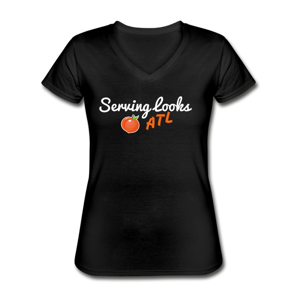 ServingLooksATL Women's V-Neck T-Shirt - black