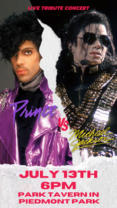 Prince vs. MJ: Tribute Rocks Atlanta! Saturday, July 13th, Park Tavern - Powered by York Promotions